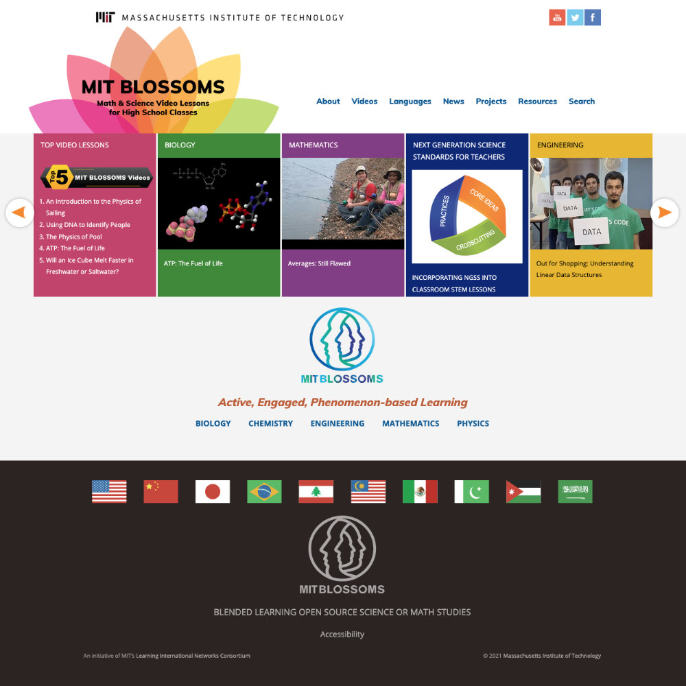 Screen shot of the site home page