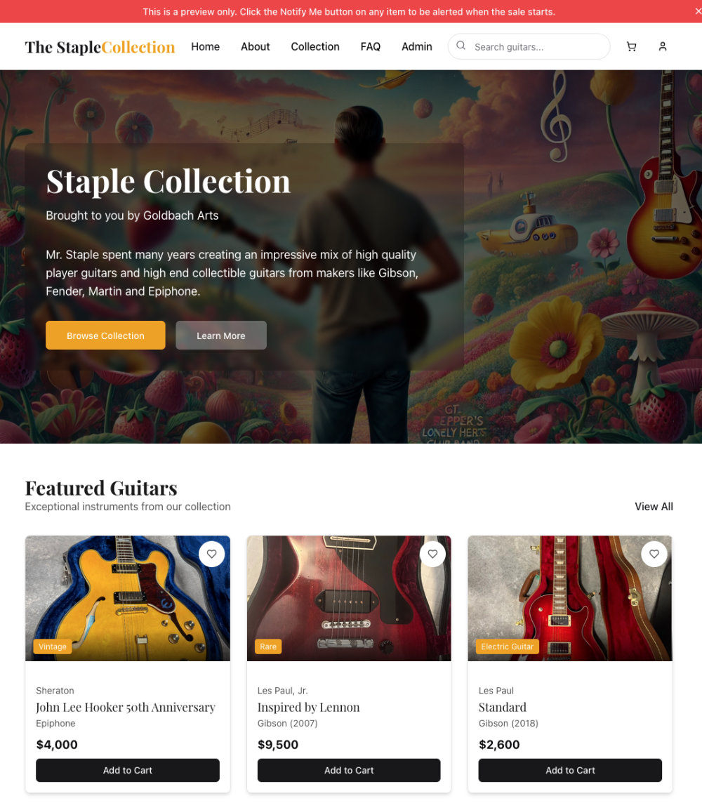 Screen shot of the site home page